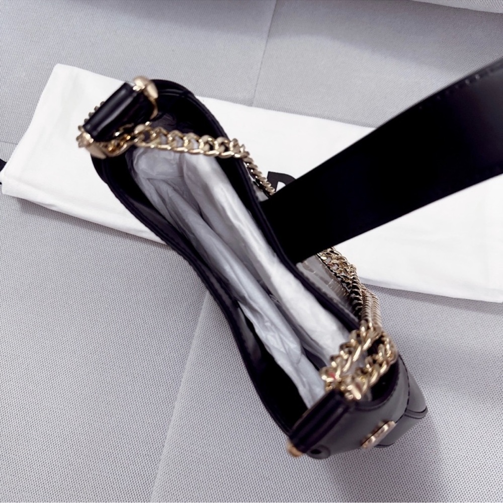 Sandro Sweet Janet Chain Leather Shoulder Bag In Black NWT - Picture 10 of 12
